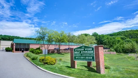 Sign and front entrance at Metro Storage Andover.