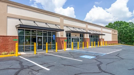 Parking spaces in front of a Metro Self Storage Office
