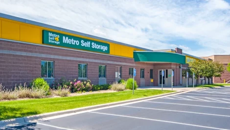 The front entry at Metro Storage Orono.