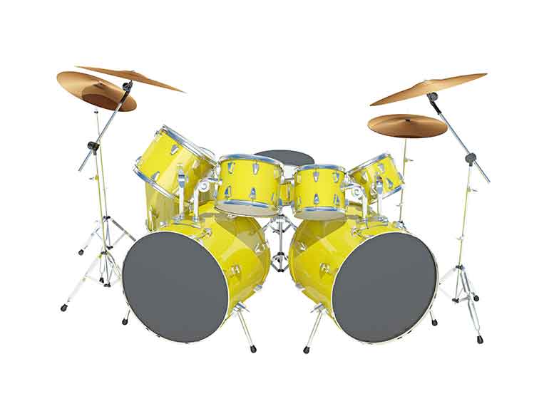 bight yellow drum set