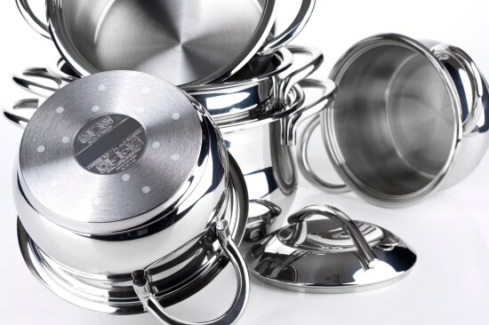 Downsize Kitchen Pots and Pans like these to make moving easier