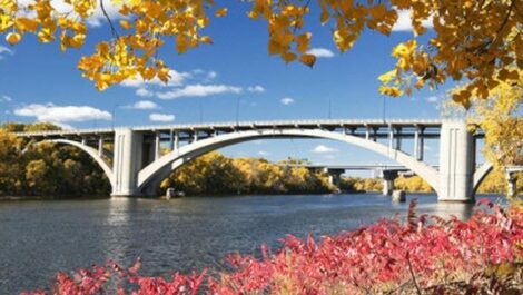 Bridge going over a river.