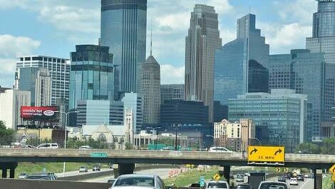 Skyline of Minneapolis.