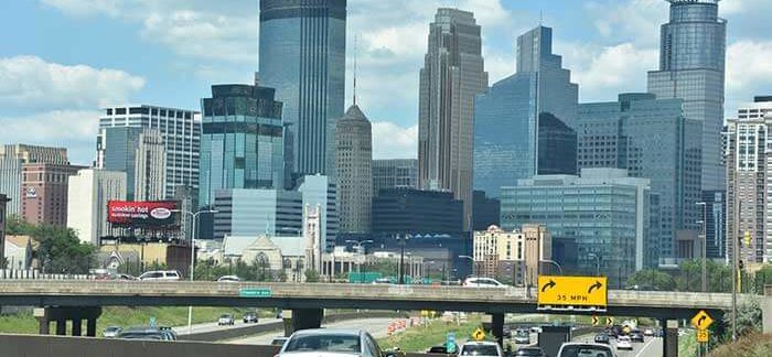 Skyline of Minneapolis.