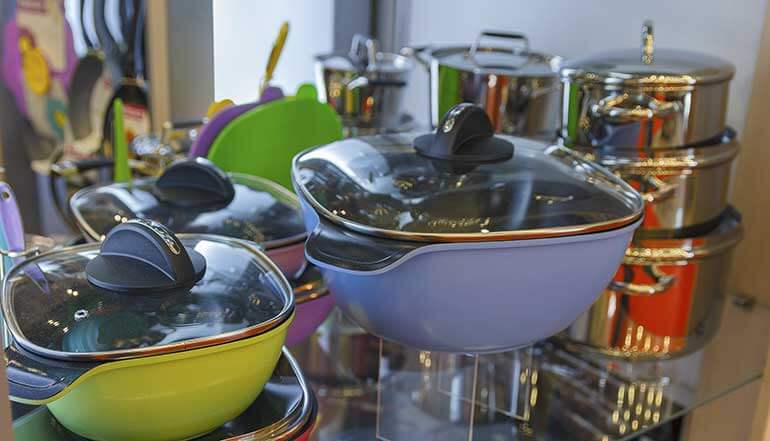 cookware in retail storefront