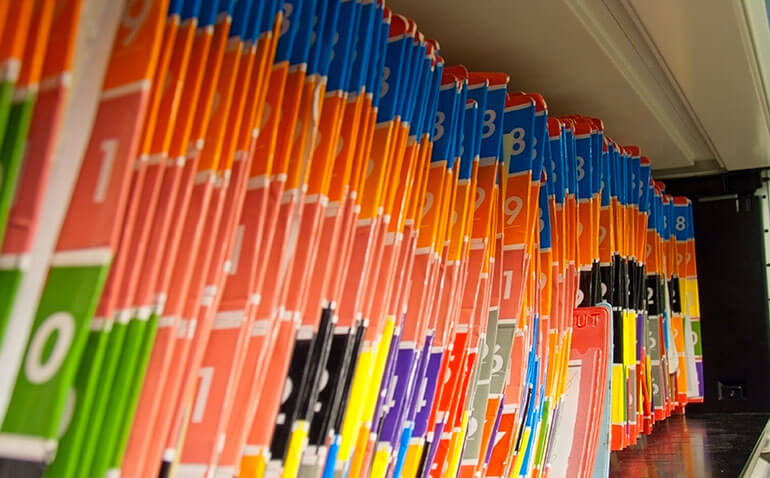 Medical record files in a filing drawer