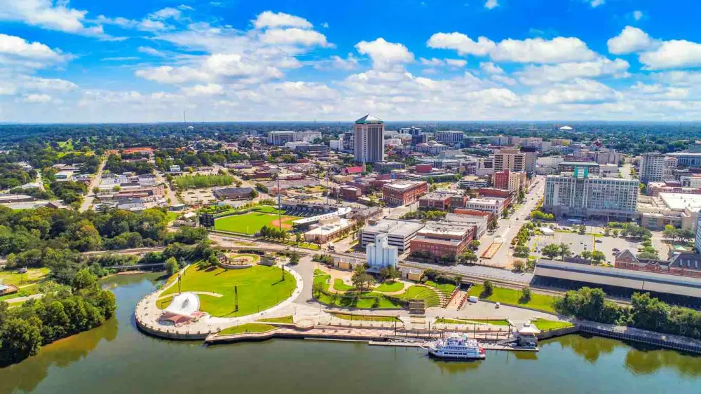 An aerial view of Montgomery, AL