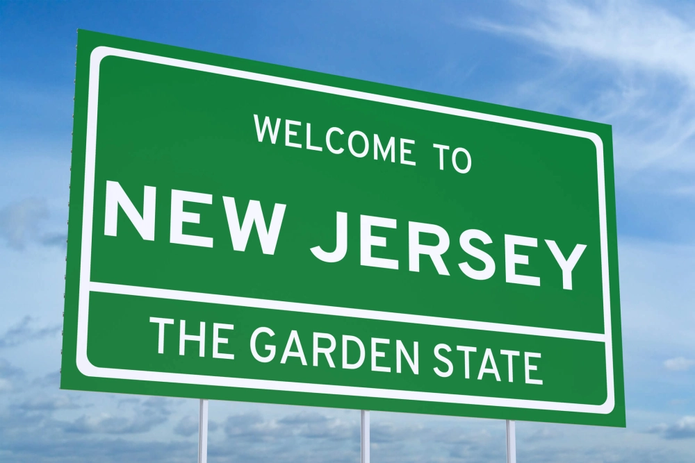 New Jersey highway welcome sign.