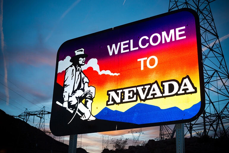 Welcome To Nevada Freeway Sign